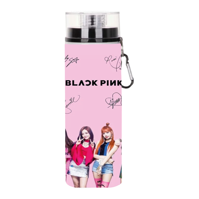 BOTELLA DE AGUA ESTAMPADA DE BLACK PINK, KPOP 1 REGALO 850ML-0