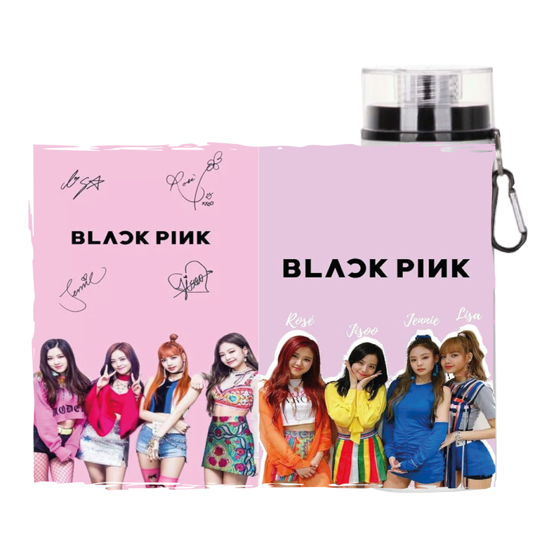 BOTELLA DE AGUA ESTAMPADA DE BLACK PINK, KPOP 1 REGALO 850ML-1