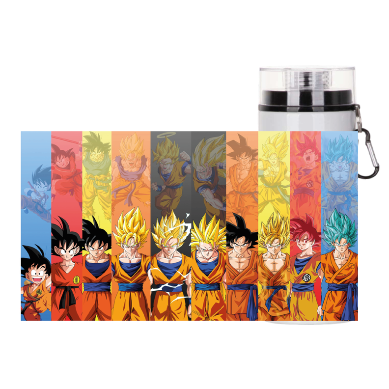 BOTELLA DE AGUA ESTAMPADA DE DRAGON BALL, GOKU, 1 REGALO 850ML-1
