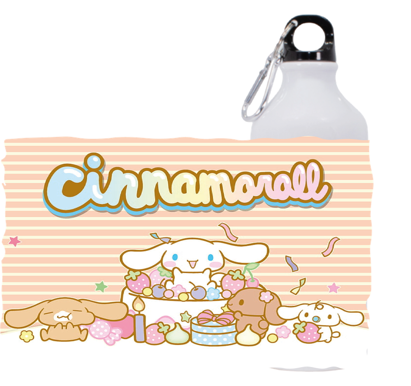 BOTELLA DE AGUA ESTAMPADA DE CINNAMONROLL, HELLO KITTY REGALO 1 600ML-1