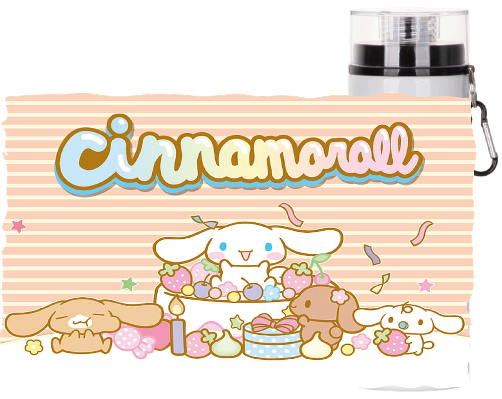 BOTELLA DE AGUA ESTAMPADA DE CINNAMONROLL, HELLO KITTY, 1 REGALO 850ML-1