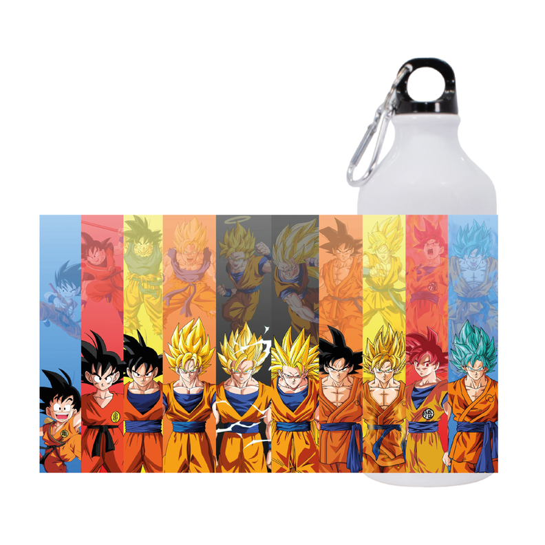 BOTELLA DE AGUA ESTAMPADA DE DRAGON BALL, GOKU, 1 REGALO 600ML-1