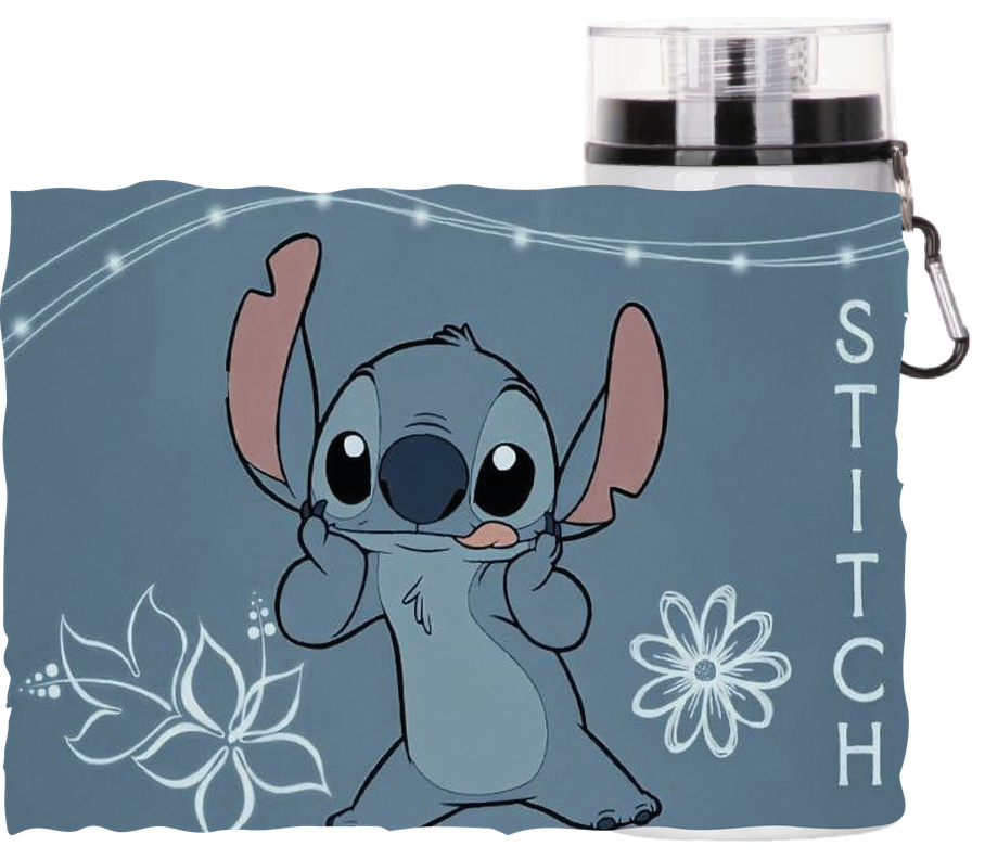 BOTELLA DE AGUA ESTAMPADA DE STITCH, ALIENS, CINE 1 REGALO  850ML-1