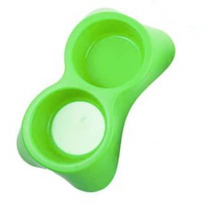 Plato doble para perro Verde-0
