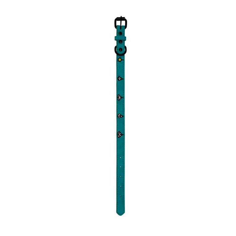 Collar De Perro De Cuero Sintetico Animado AZUL C-0