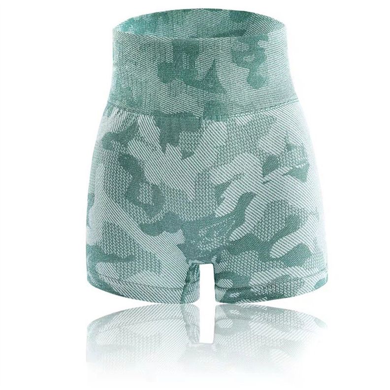 Short Deportivo Mujer Leggings Mallas Cintura Alta Camuflaje Verde claro TALLA UNICA-0