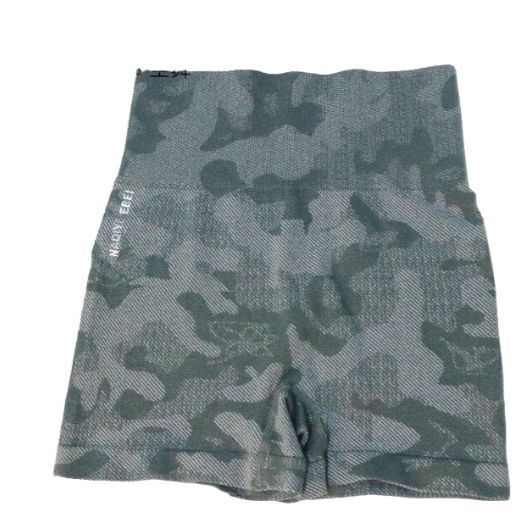 Short Deportivo Mujer Leggings Mallas Cintura Alta Camuflaje Verde claro TALLA UNICA-1