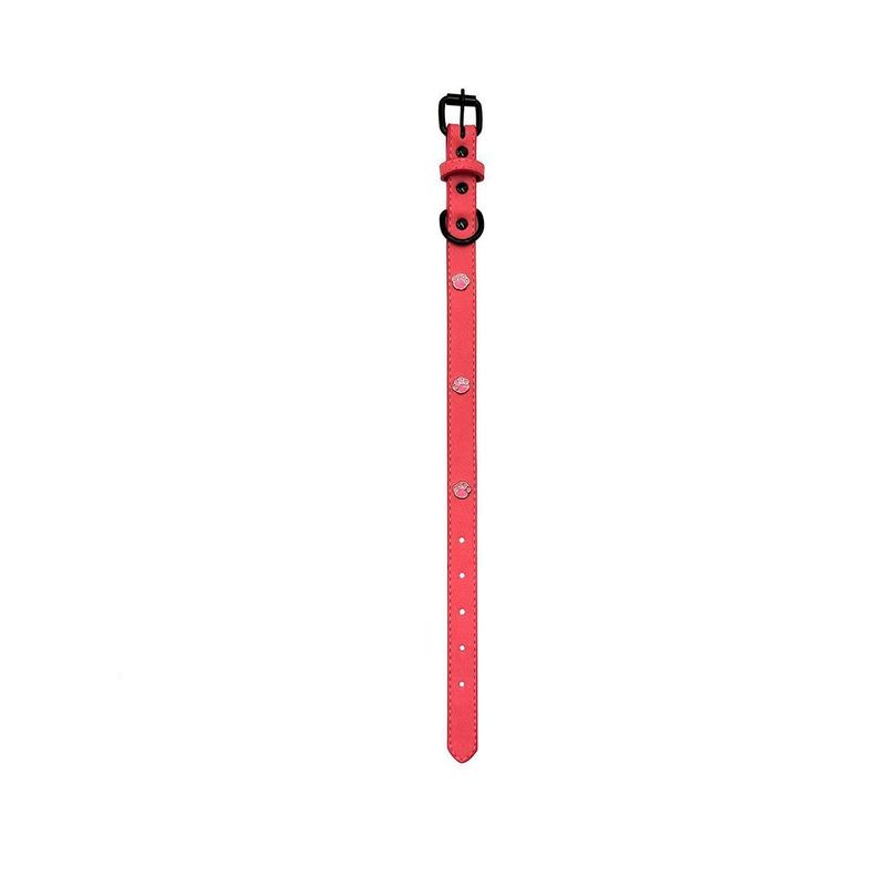 Collar De Perro De Cuero Sintetico 42cm ROSA-0