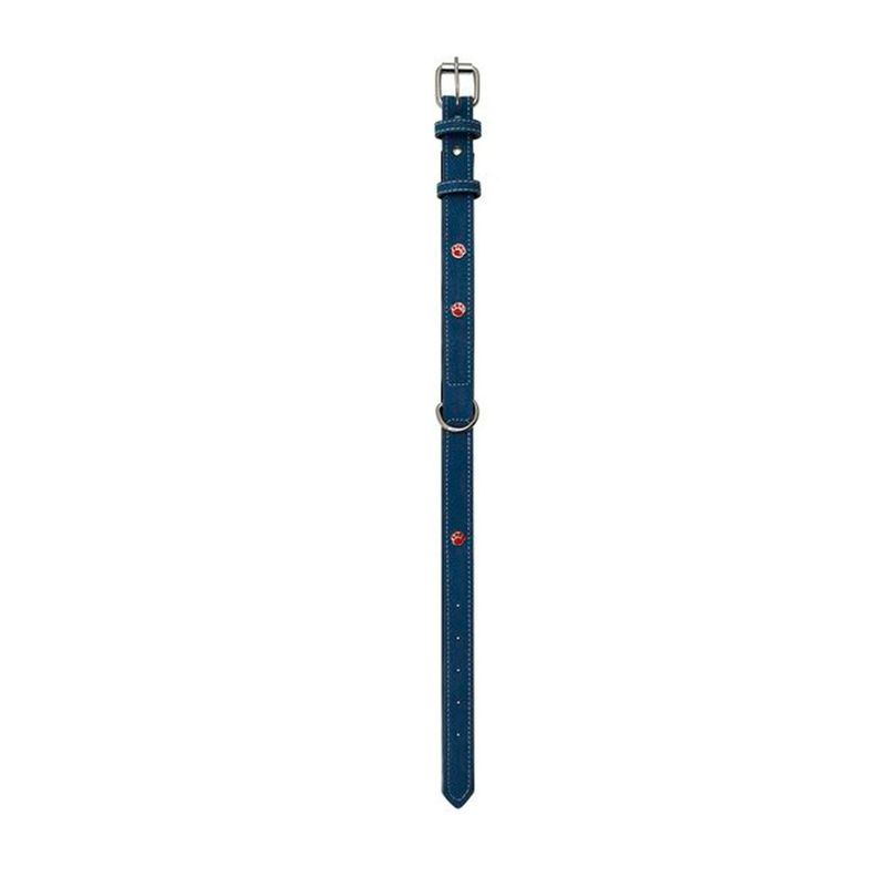 Collar Perro De Cuero Sintetico Unicolor AZUL-0