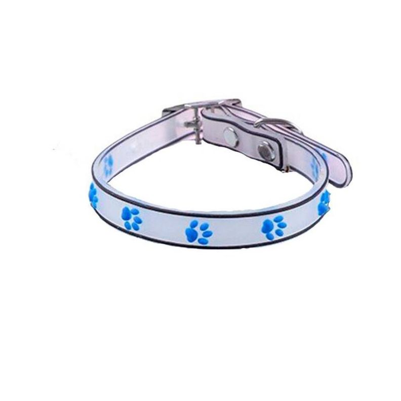Collar Para Gatos De Huellas Con Sonajero Azul -0