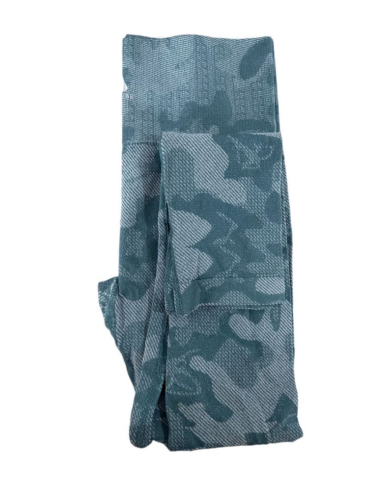Leggins Mujer Deportivo Cintura Alta Gimnasio Yoga Camuflaje Verde claro TALLA UNICA-1