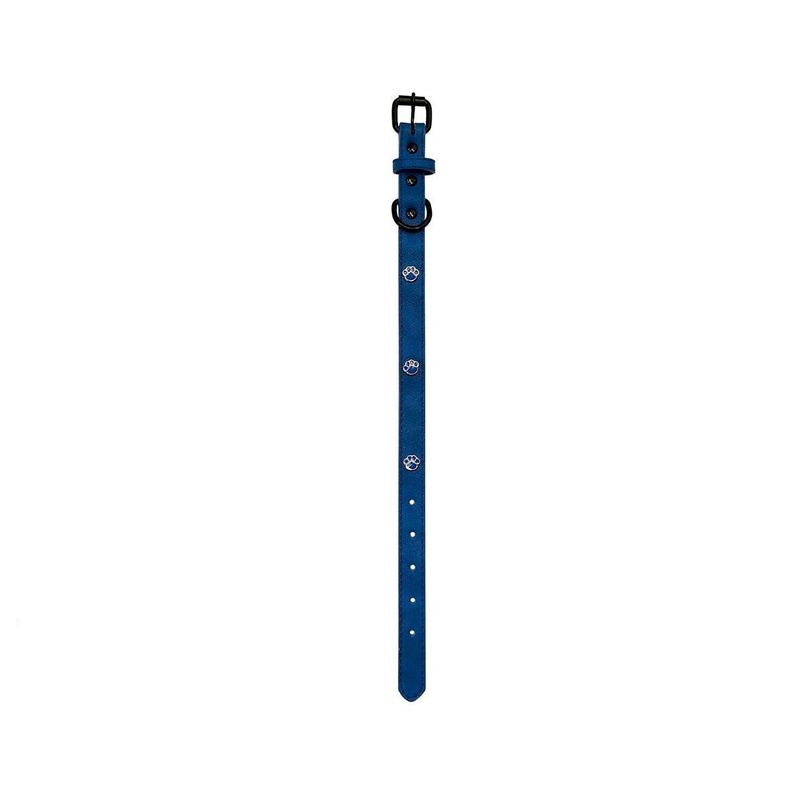 Collar De Perro De Cuero Sintetico 42cm AZUL-0