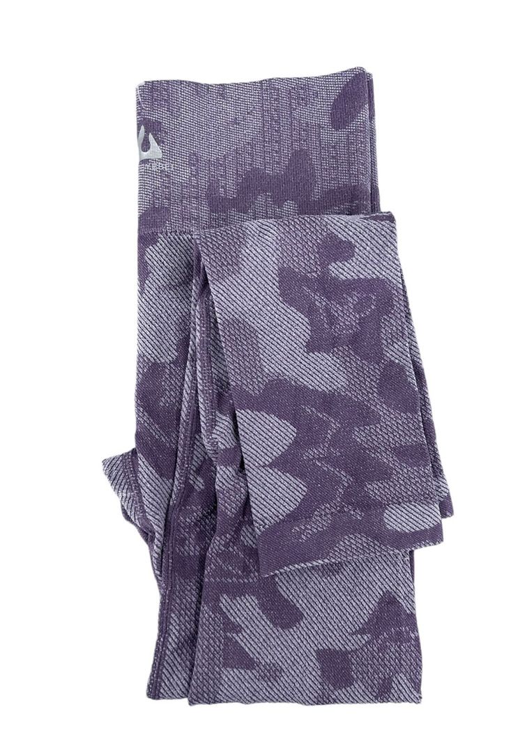Leggins Mujer Deportivo Cintura Alta Gimnasio Yoga Camuflaje Lila TALLA UNICA-1