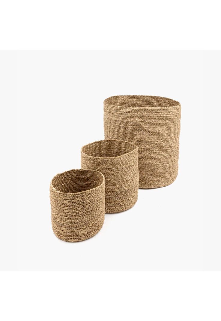 Canasto Organizador Boho Fibra Natural 30 X 30 Cm Beige-4