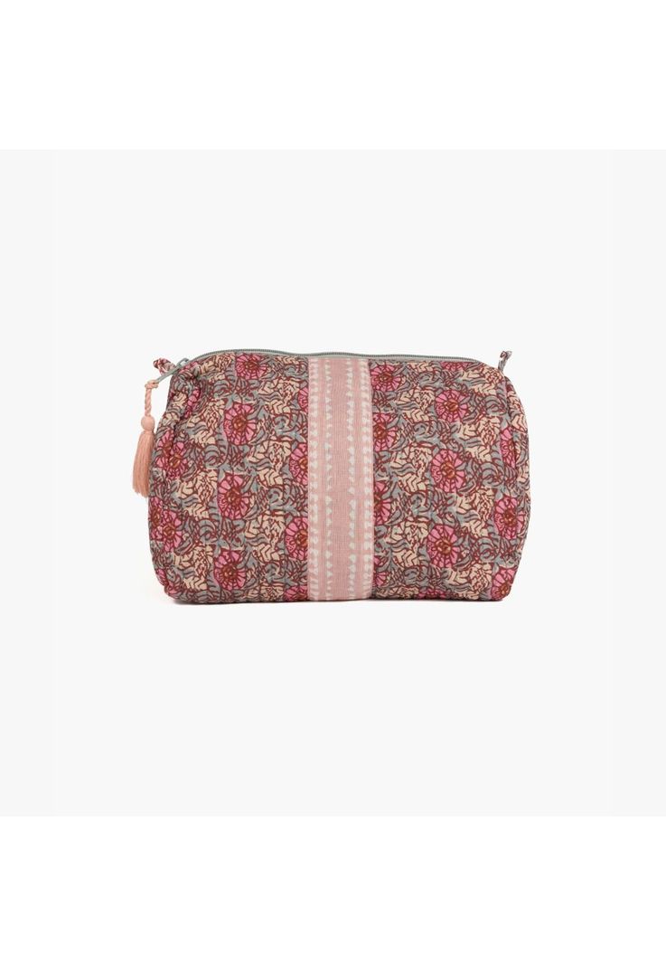 Cosmetiquero Boho Algodón Rosado-0