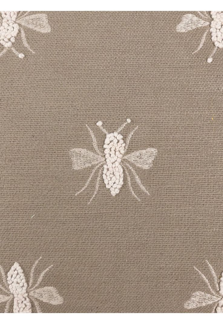 Cojín Algodón Abejas Bordadas Taupe-4