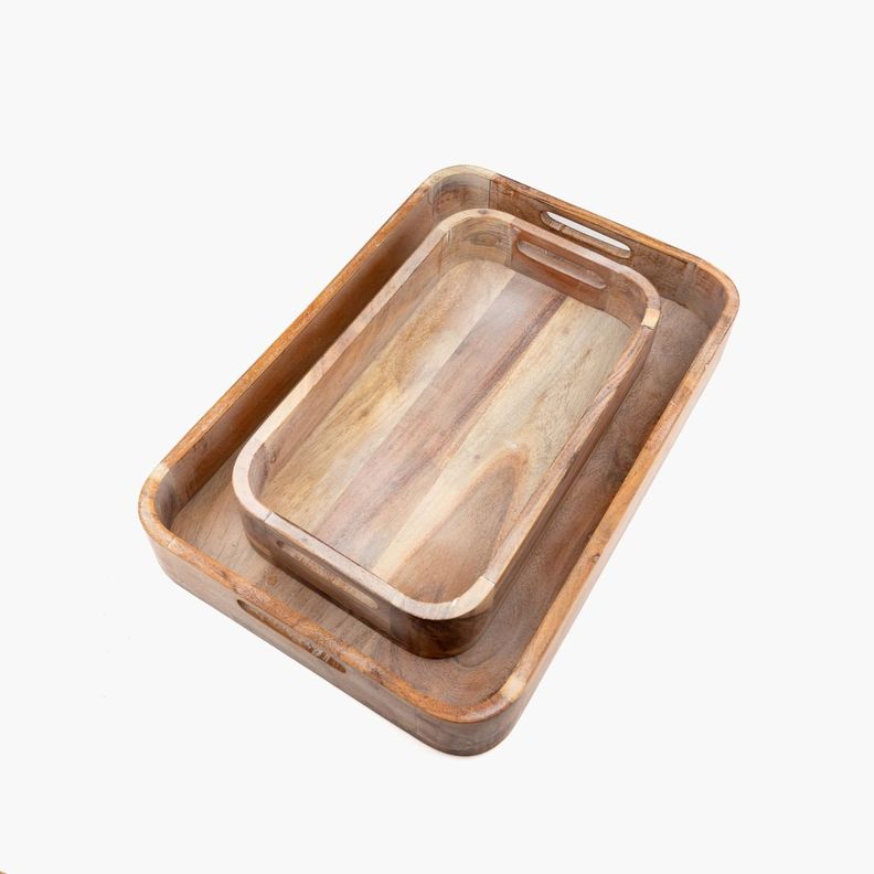 Bandeja De Madera Mujer 36 X 20.5 Cm Café-2