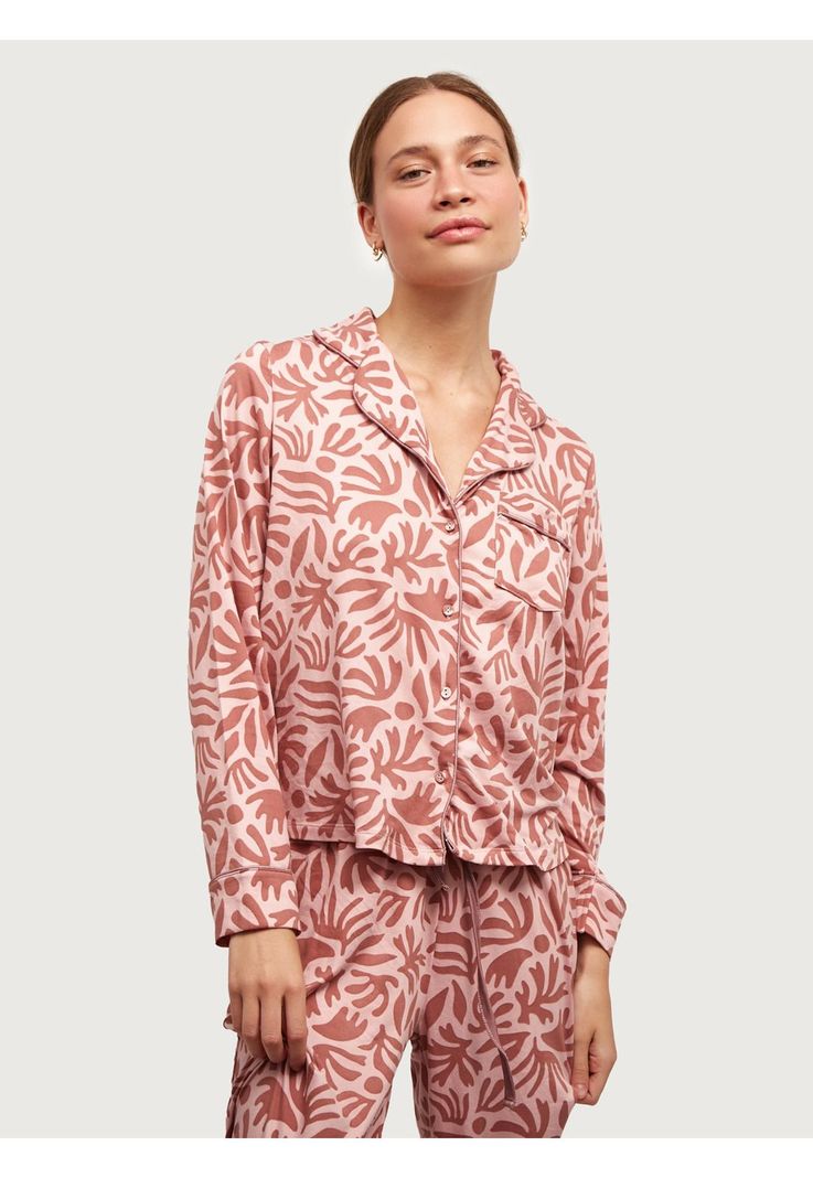 Set Pijama Dreamy Hojas Rosado-0