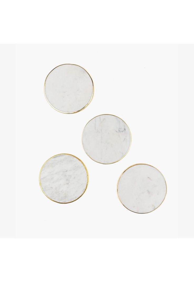 Set Posavasos Boho Mármol Blanco-3