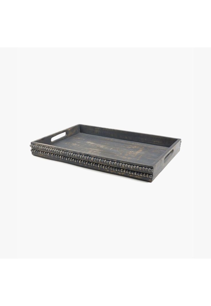 Bandeja Borde Pelotitas 46 X 30.5 Cm Gris Claro-0