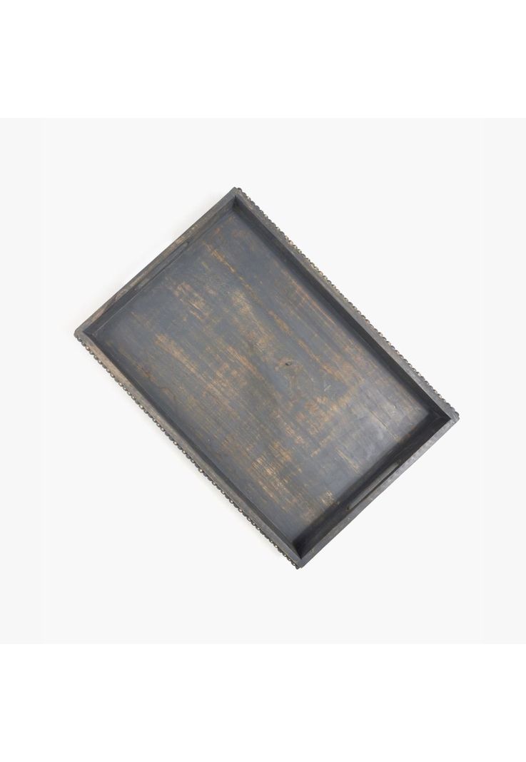 Bandeja Borde Pelotitas 46 X 30.5 Cm Gris Claro-1