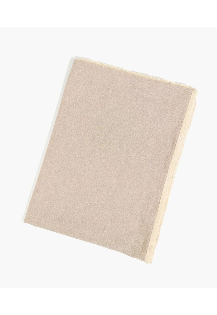 Manta Algodón Bicolor Lavado Beige-0