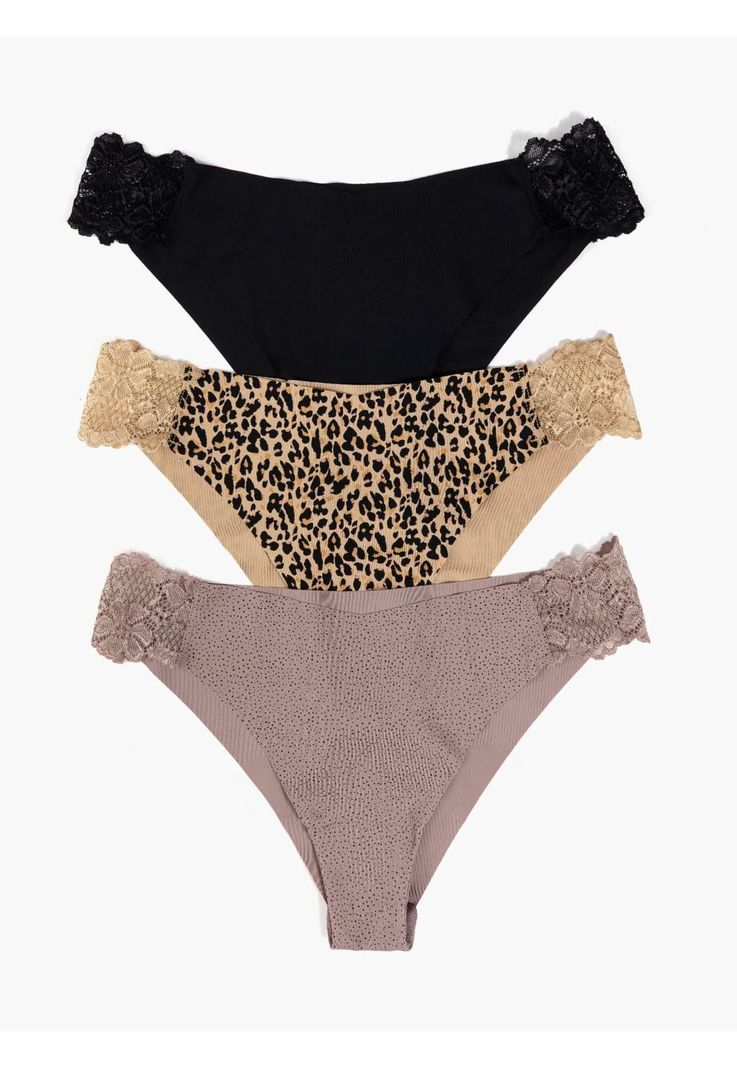 Set 3 Calzones Detalle Encaje Dreamy Negro XS