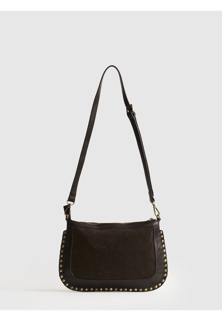 Cartera De Hombro Tachas Fake Suede