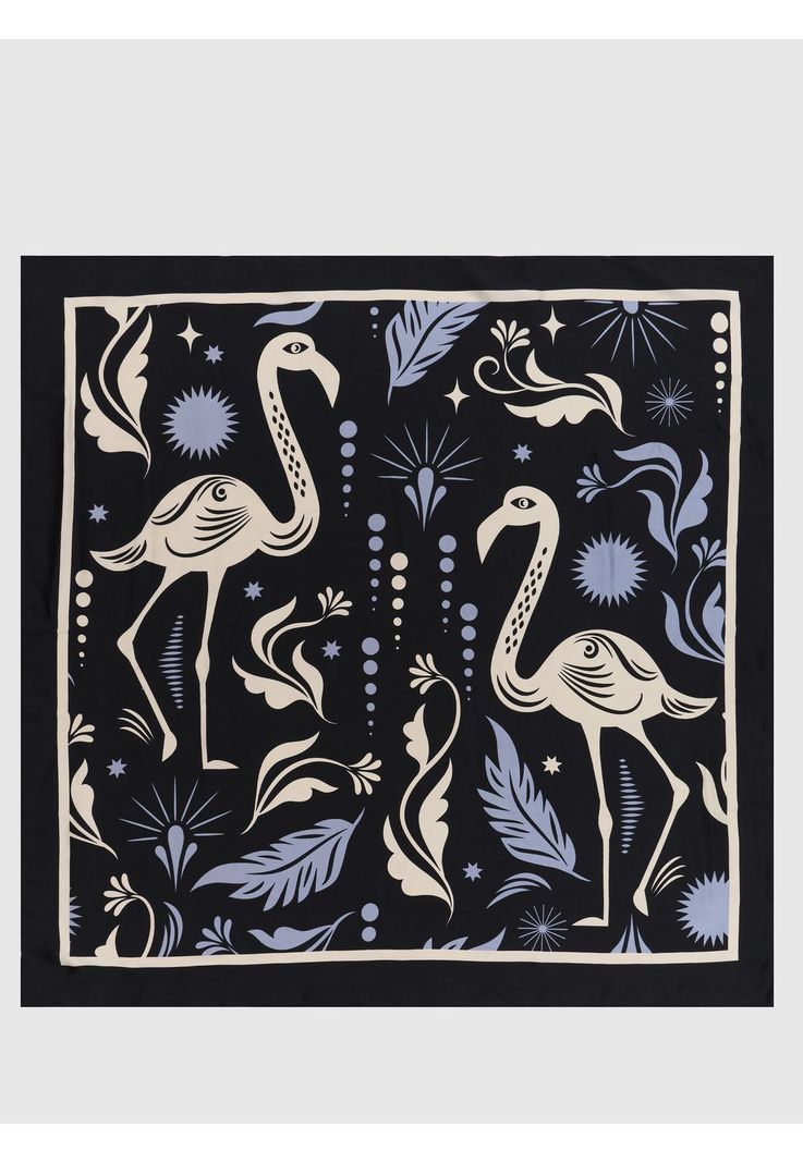 Panuelo Cuadrado Flamencos Woman Negro