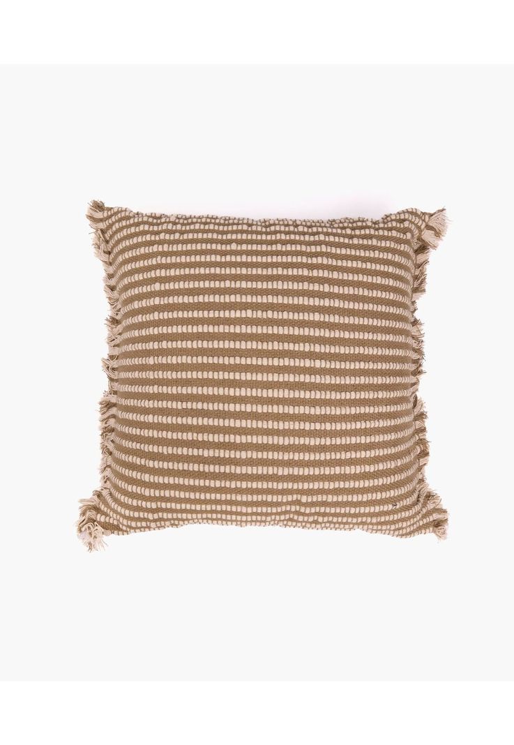 Cojín Boho Algodón Costuras 45 X 45 Cm Verde-0