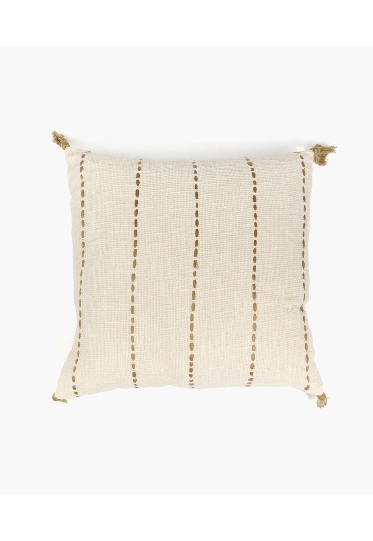 Cojín Boho Algodón Y Lana 45 X 45 Cm Beige-0