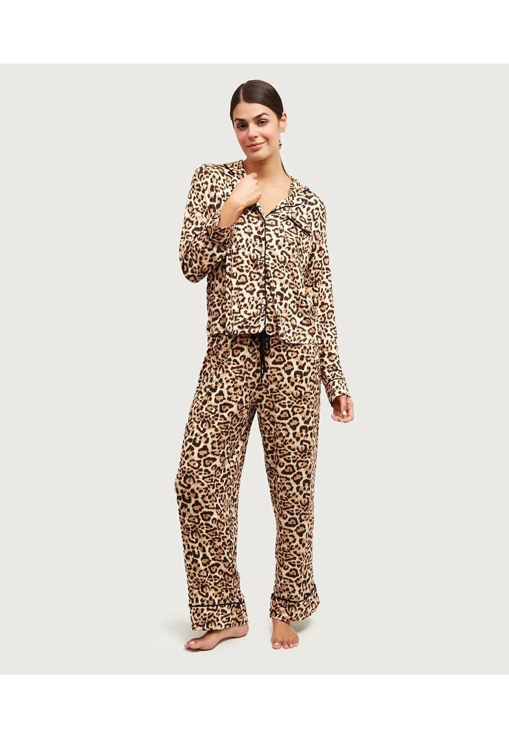 Set Pijama Dreamy Animal Print Beige-1