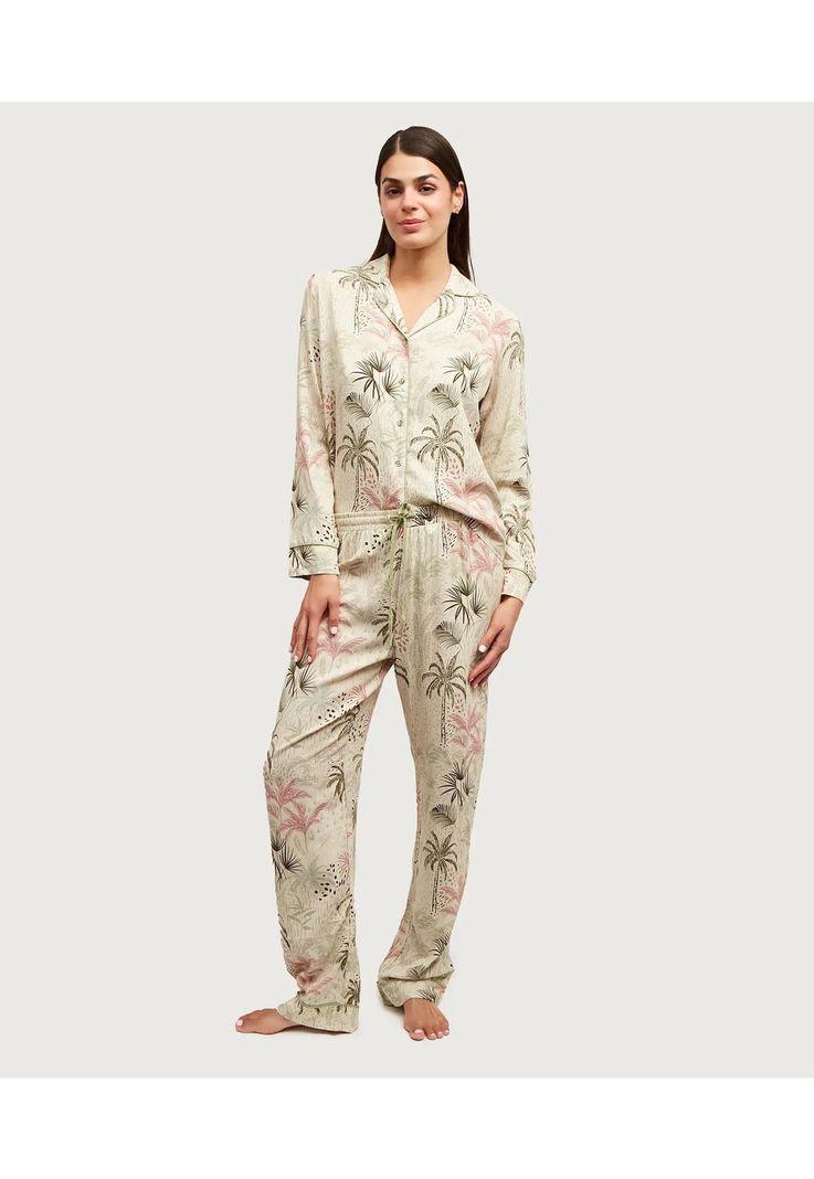 Pijama Dreamy Largo Tropical Beige-1