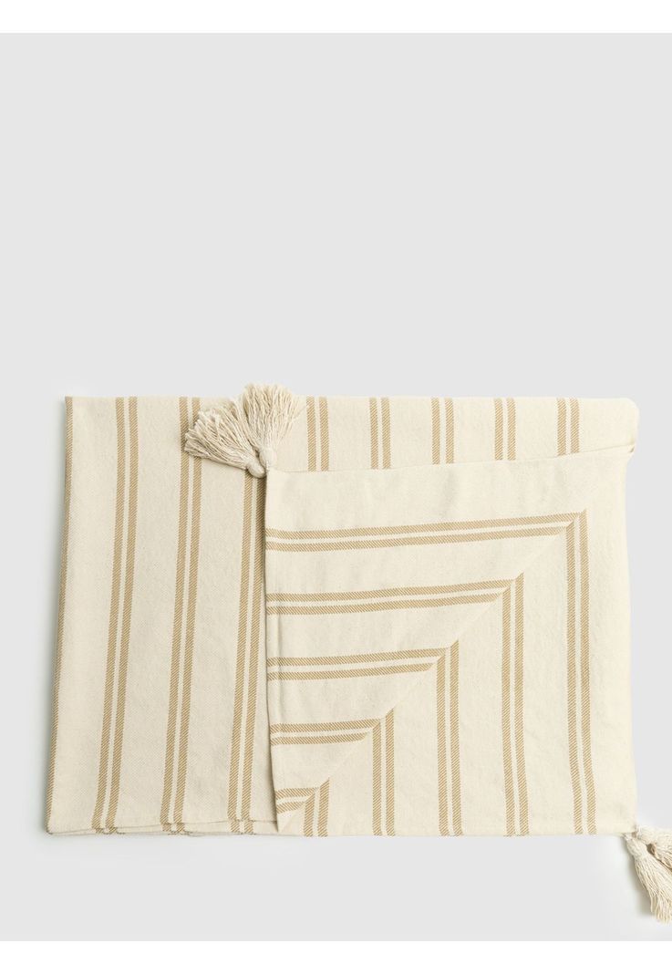 Manta Tassels Lineas Woman Blanco