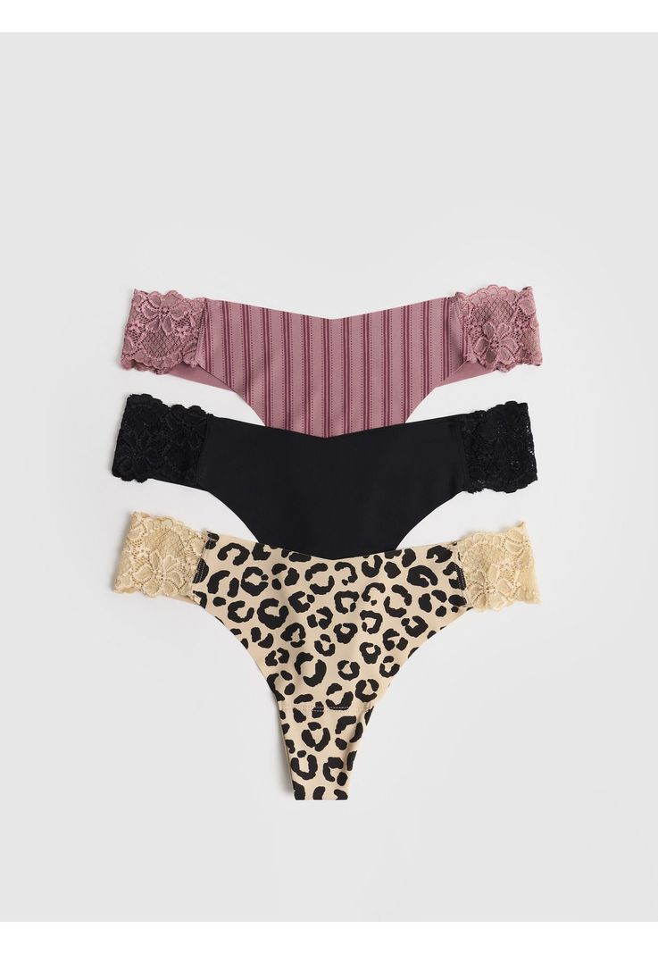 Set 3 Colaless Encaje Dreamy Negro XS