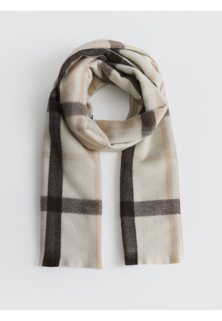 Maxi Bufanda Cuadrille Alto Invierno Blanco