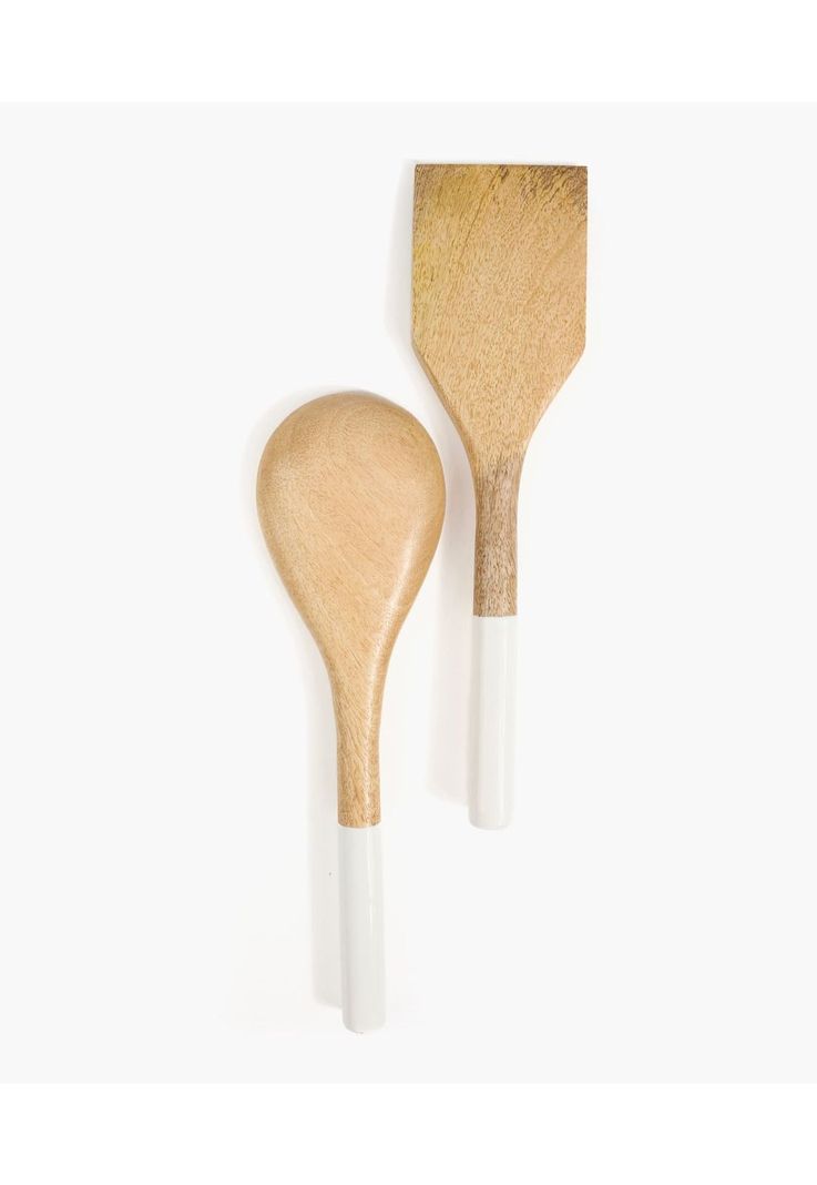 Set Cubiertos Ensalada Madera Beige