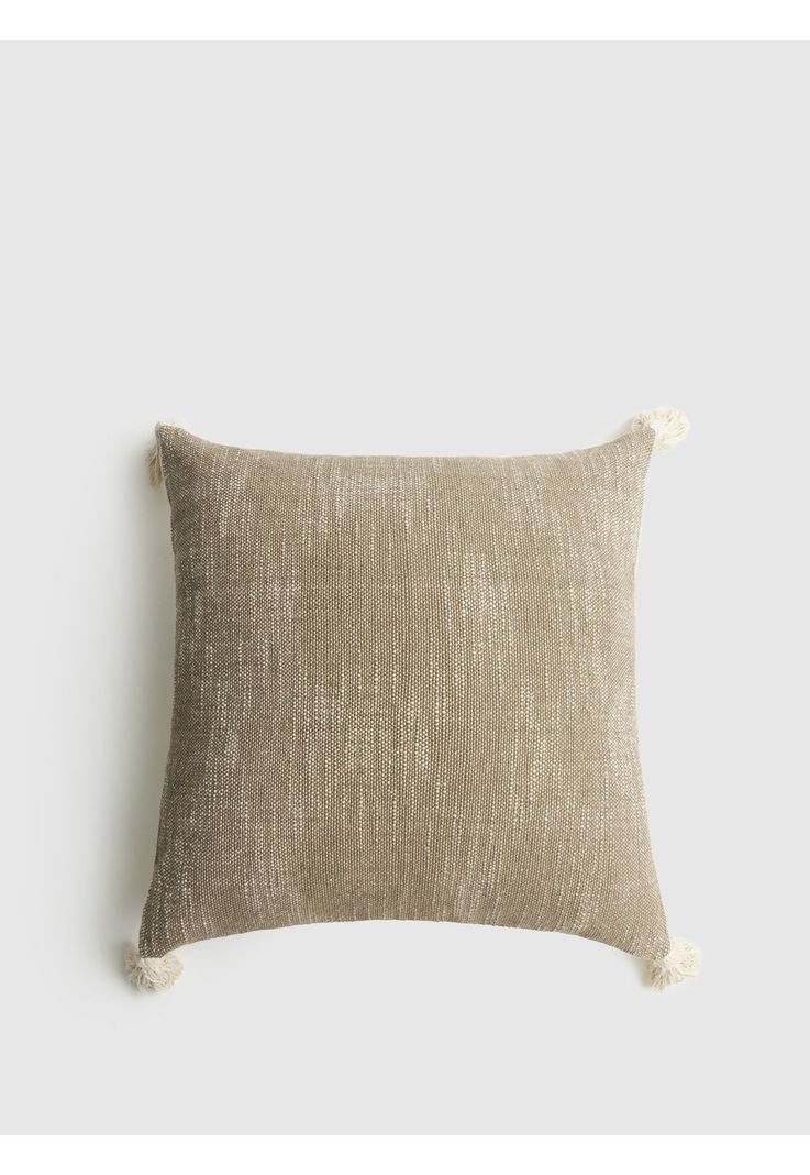 Cojin Textura Tassels Boho 45 x 45 cm Verde