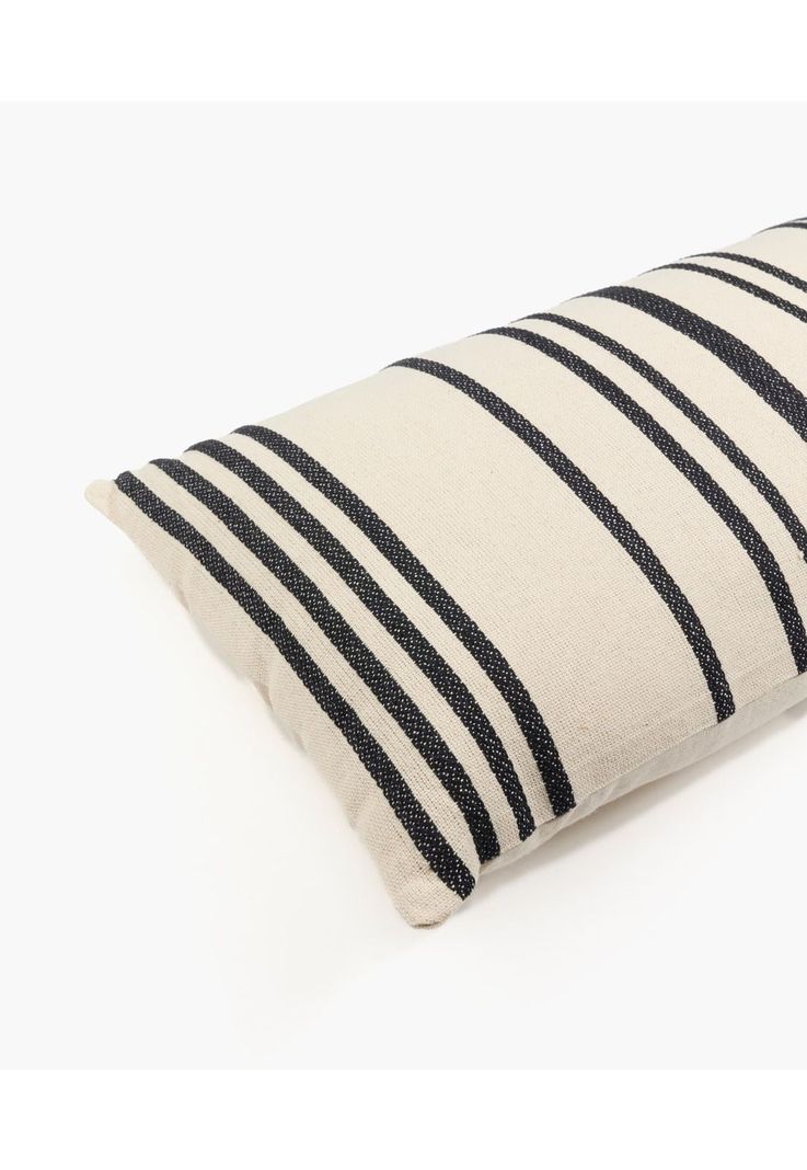 Cojín Algodón Con Líneas 30 X 60 Cm Beige-3