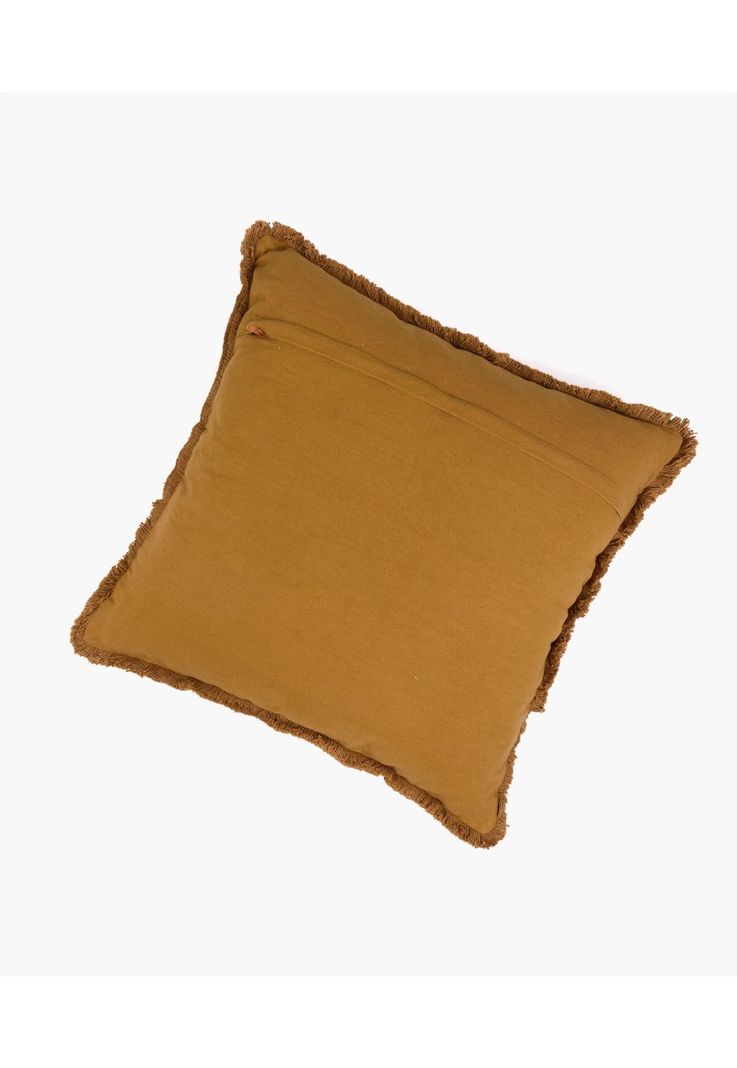 Cojín Algodón Gauze Flecos 45 X 45 Cm Café-3