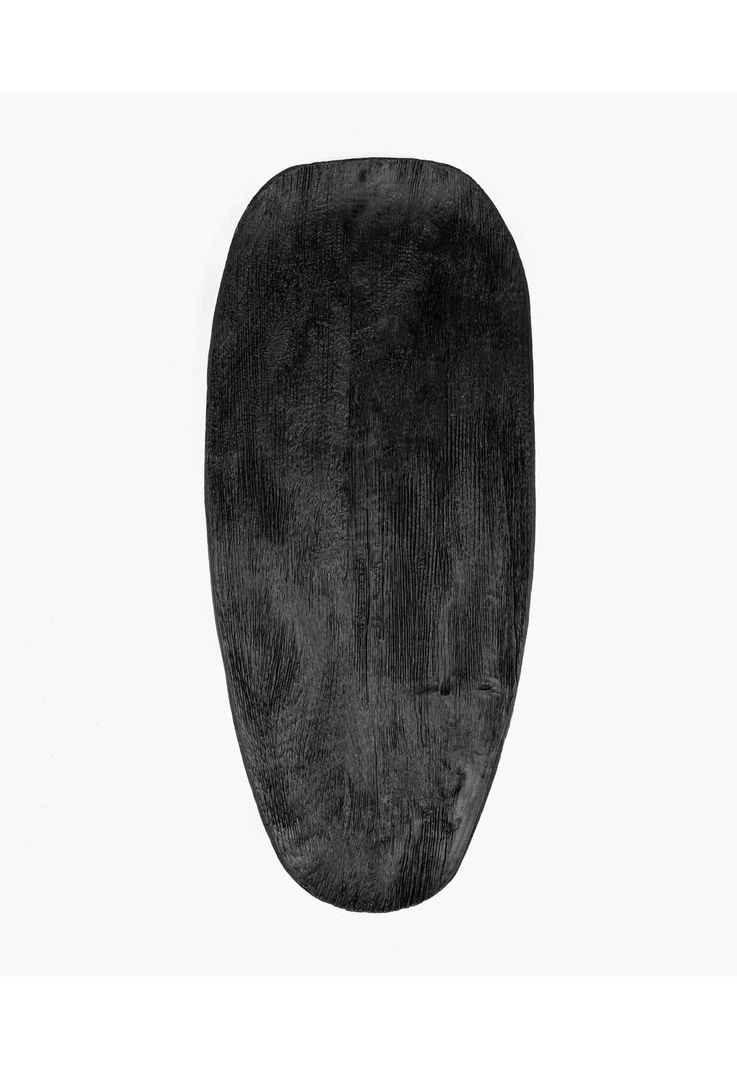 Plato De Madera Alargado Negro-0