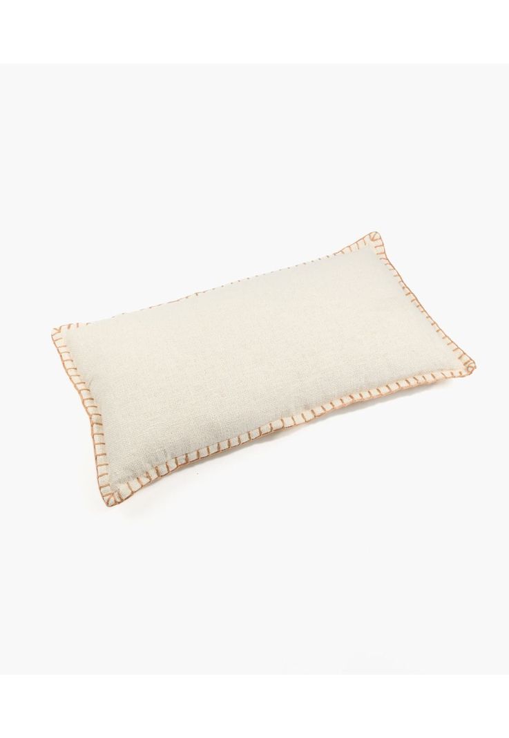 Cojín Boho Algodón Costuras 30 X 60 Cm Beige-3