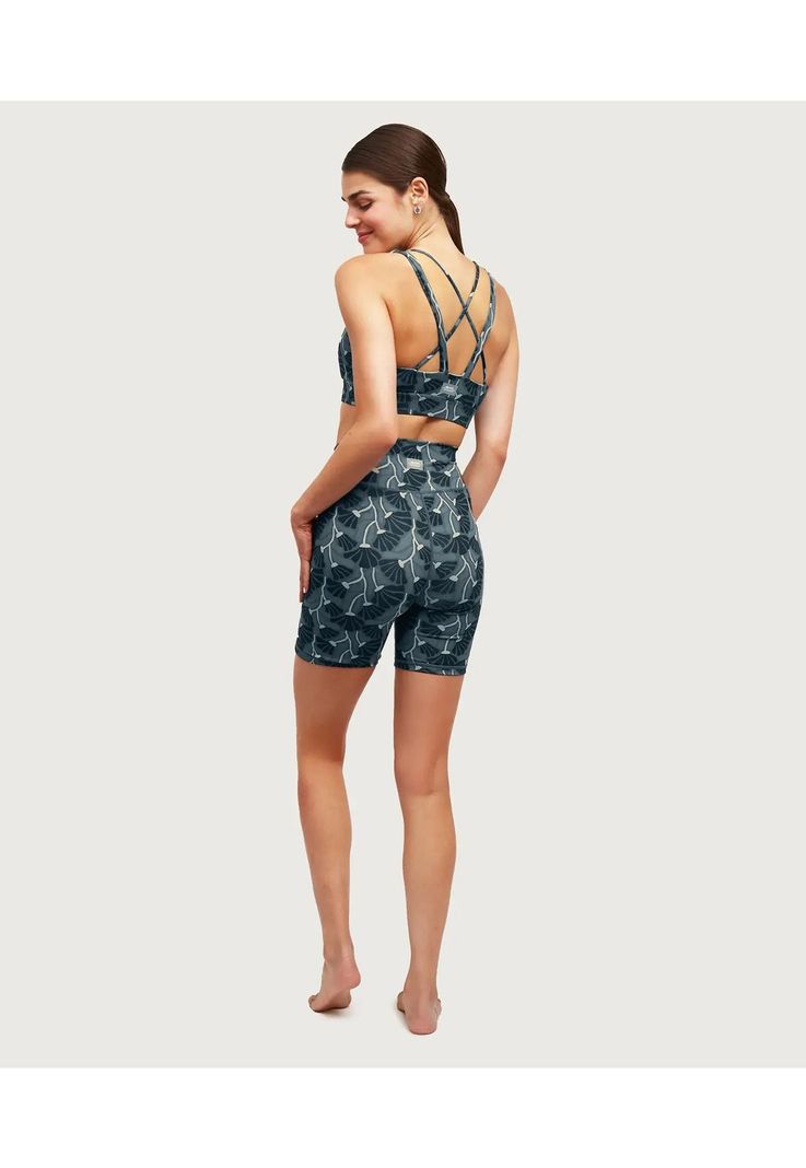Short Deportivo Biker Flores Gris-4