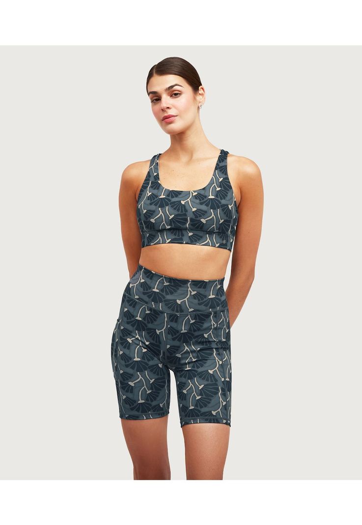 Short Deportivo Biker Flores Gris-0