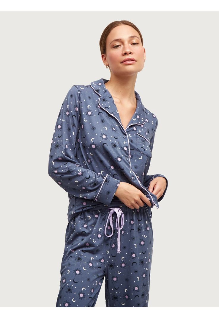 Set Pijama Dreamy Lunas Azul-0
