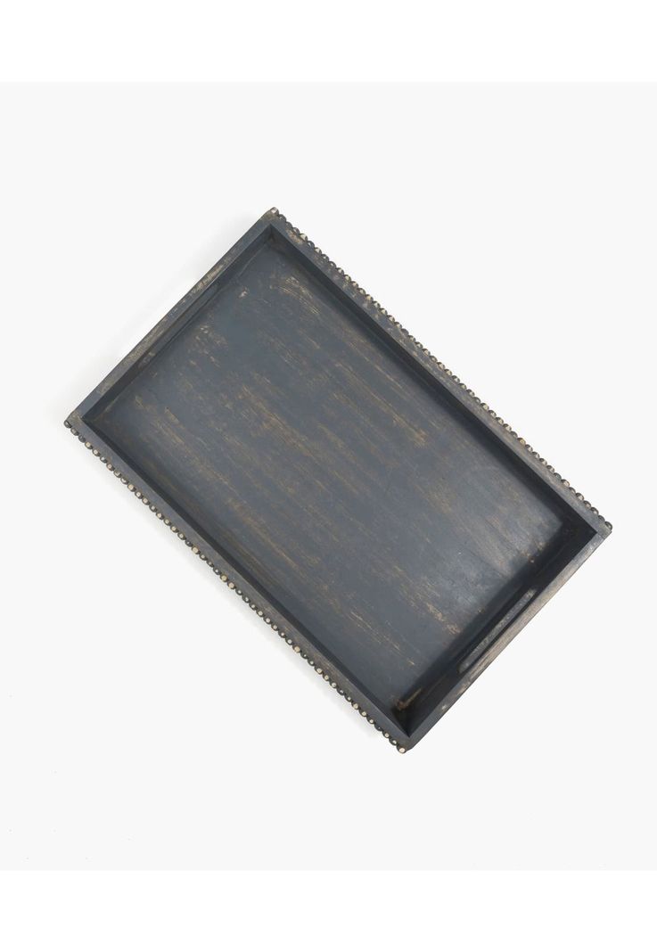 Bandeja Borde Pelotitas 40 X 25.5 Cm Gris Claro-1