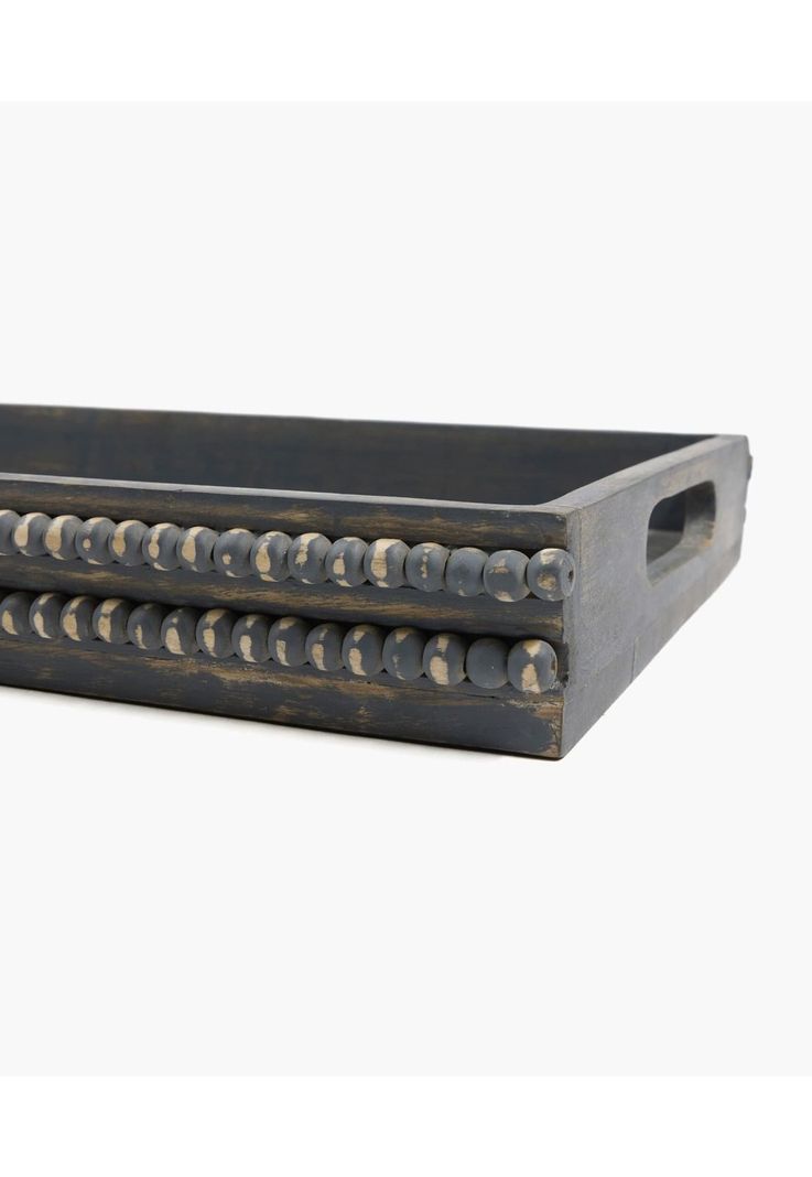 Bandeja Borde Pelotitas 40 X 25.5 Cm Gris Claro-3