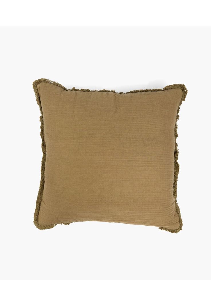Cojín Algodón Gauze Flecos 45 X 45 Cm Verde-0