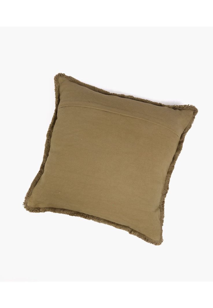 Cojín Algodón Gauze Flecos 45 X 45 Cm Verde-1