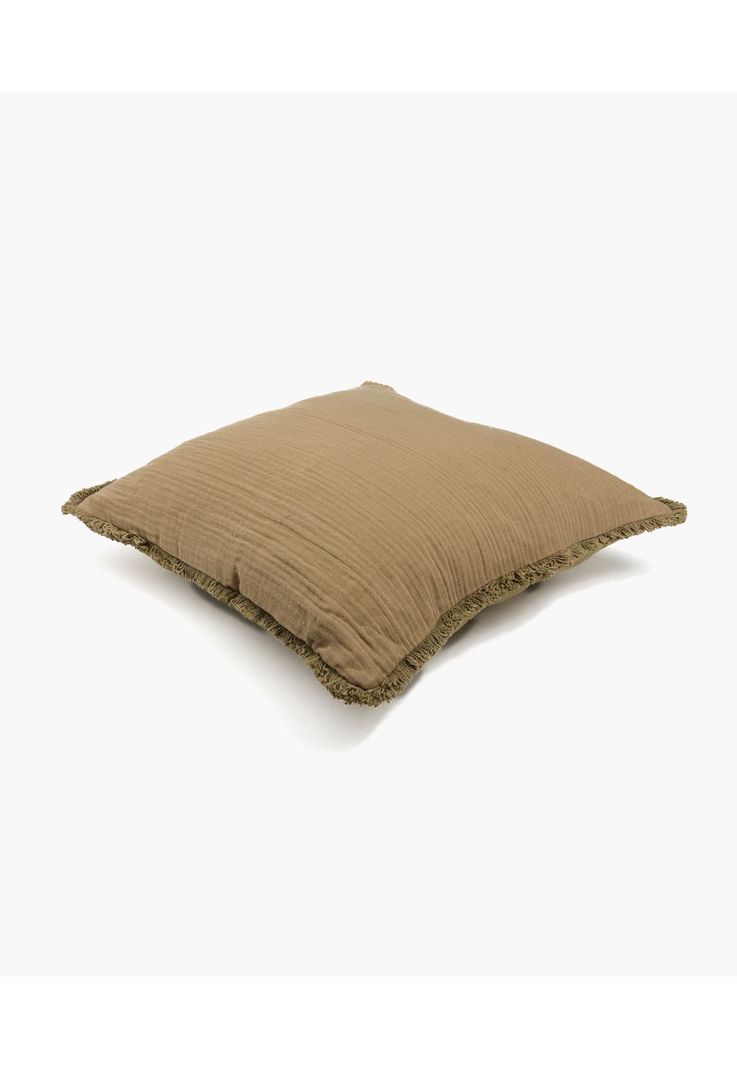Cojín Algodón Gauze Flecos 45 X 45 Cm Verde-3